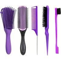 5-Piece Professional Hair Comb Set - Multi-Colour Options