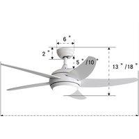 52" Ceiling Fan With Light, Remote, 3/5 Blades & Timer