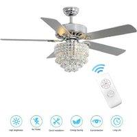 52 Inch Led Ceiling Fan 5 Blades Crystal Chandelier