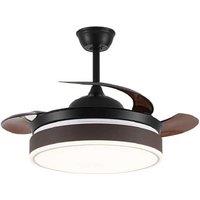 42'' Coffee Acrylic Ceiling Fan With Light Dimmable With Remote