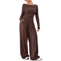 Unisex Black Women'S Casual 2-Piece Loungewear Set - 5 Sizes & 6 Colours