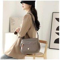 Multi-Pocket Nylon Crossbody Shoulder Bag