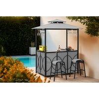3Pc Grill Gazebo Bar Garden Furniture Set - Weather-Resistant & Stylish