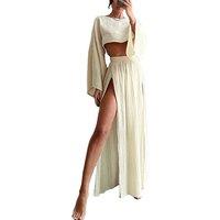 Womens Grey 2-Piece Crop Top & High-Waist Skirt - Breathable Summer Set