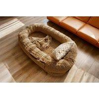 Kids Human Dog Bed - Plush Storage Divan Base, Grey or Khaki