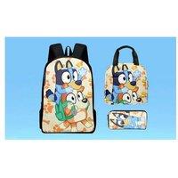 3 Pcs Bluey Inspired Backpack Set Backpack Pencil Bag Lunch Bag