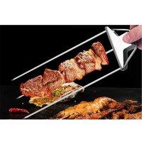 2Pcs 3-Way Bbq Grill Skewer 3-Prong Kabob Skewers