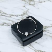 Sterling Silver Cubic Zirconia Heart Bracelet S925 With Hallmark