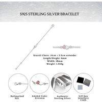 Sterling Silver Pink Cubic Zirconia Dua Heart Bracelet S925