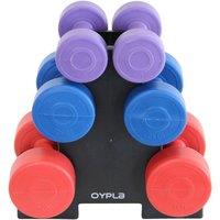 12Kg Vinyl Dumbbell Set With Stand