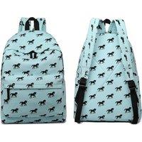 Lulu Horse-Print Cotton Canvas School Backpack - Black