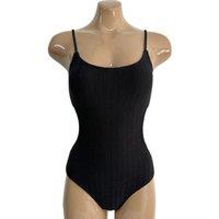Black Women's Knitted One Piece Swimsuit - Breathable Boho Summer Swimwear