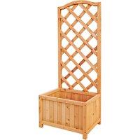 Wooden Planter with Lattice Trellis
