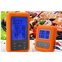 Wireless Stainless Steel Meat Thermometer - 4-Probe, Waterproof, Remote Bbq Accessory