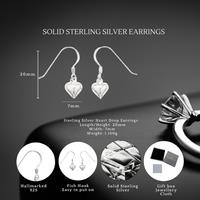 Sterling Silver Heart Drop Earrings 20*7Mm S925 Hallmarks