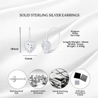 Sterling Silver Heart Hoop Earrings 18X11Mm S925 Hallmarks