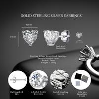 Sterling Silver Love Heart Stud Earrings Cz 7Mm S925 Hallmark