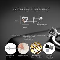 Sterling Silver Two Tone Heart Affinity Stud Earrings 9Mm S925