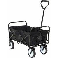 Foldable Heavy-Duty Garden Trolley Cart - 4-Wheel, 80kg Capacity, Metal Frame, Quick-Assembly Transport Tool