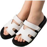 Unisex Black Women'S Faux Suede Slip-On Sandals - Casual Flat Slider, 6 Colours, 5 Sizes