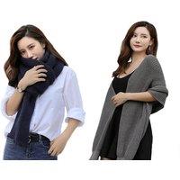 Unisex Grey Sleeved Scarf-Style Cardigan - 2 Options & 3 Colours