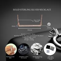 Sterling Silver Rose Gold-Plated Bar Necklace With S925 Hallmark