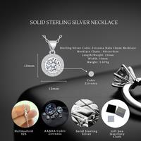 Sterling Silver Cubic Zirconia Halo Necklace - S925 Hallmark
