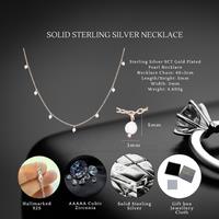 Sterling Silver Gold Plated Natural Pearl Necklace with S925 Hallmark