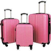 PRICE DROP! 3pc Striped Luggage Set - Durable Hardshell Suitcases for Summer Adventures
