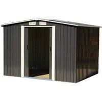 6Ft X 8Ft Grey Metal Storage Shed - Weatherproof & Lockable