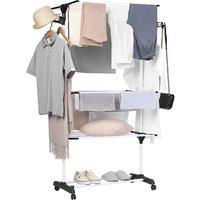 4-Tier Foldable Clothes Airer - Black Or Grey