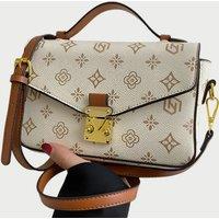 Unisex Brown Louis Vuitton-Inspired Floral Print Shoulder Bag - 3 Colours