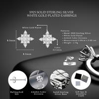 Sterling Silver Star Cluster Stud Earrings S925 Hallmark
