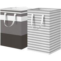 75L Freestanding Foldable Laundry Basket Set - Space-Saving Hamper in Grey or Black