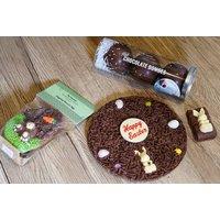 All-Chocolate Easter Digging Bunny Egg, Duck Bombes, Pizza And Biscuit