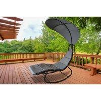 Heavy Duty Textoline Reclining Sun Lounger with Canopy