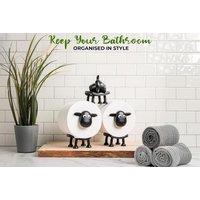 Freestanding Sheep Toilet Roll Holder - Durable Plastic, Fun Bathroom Storage, 1 or 3 Pack