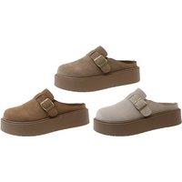 Unisex Women'S Pu Platform Loafers - Slip-On, All-Season Comfort, Casual Minimalist Shoes (Uk Sizes 3-6, Brown/Beige/Khaki)