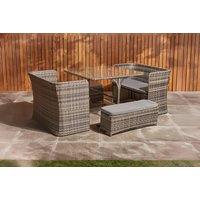 Compact 8-Seater Rattan Outdoor Garden Dining Set With Cover