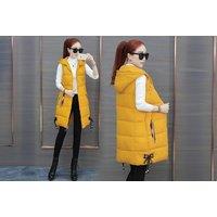 Unisex Grey Women'S Longline Puffer Gilet Quilted Coat - Lightweight Thermal, Hooded, 6 Sizes, 5 Colours