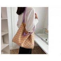 Purple Women's Unique Checkered Pattern Shoulder Bag - 5 Colours