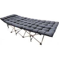 Fold Out Metal Frame Camp Bed With Removable Cushioned Mattress - Heavy Duty Portable Sleeping Cot