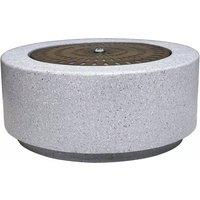 Ivyline Solis Large Garden Water Feature With Light Display - Terrazzo & Brass Effect