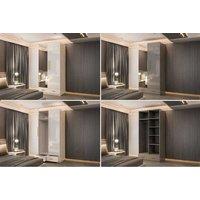 Modern Hinged 2-Door High Gloss Wardrobe With Mirror In 2 Colors