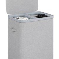 Grey Double Laundry Hamper Large Clothes Basket Bin With Lid