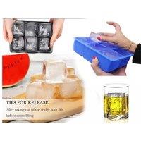 Silicone Ice Tray Mold With Lid Makes 6 Large Cubes