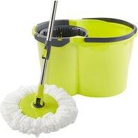 16L Microfibre Spin Mop & Bucket Set - Hands-Free, Multi-Surface, Telescopic Handle