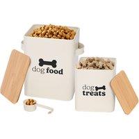 Set Of 2 Dog Food & Treats Storage Tins