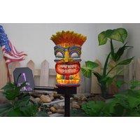 Solar Led Tiki Garden Light - Waterproof Outdoor Path & Patio Lamp
