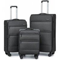 British Traveller 3-Piece Lightweight Soft Shell Luggage Set With Tsa Locks - Perfect For Summer Holidays